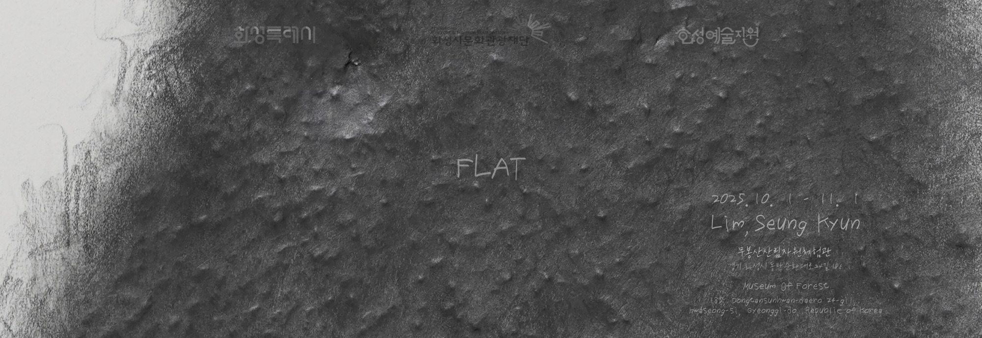 FLAT  ？？ 2025. 10. 1 ？ 11. 1 ？？ Lim, Seung Kyun   무봉산 산림자원체험관 경기도 화성시 동탄순환대로 24길 185  MUSEUM OF FOREST 185, Dongtansunhwan-daero 24-gil, Hwaseong-si, Gyeonggi-do, Republic of Korea